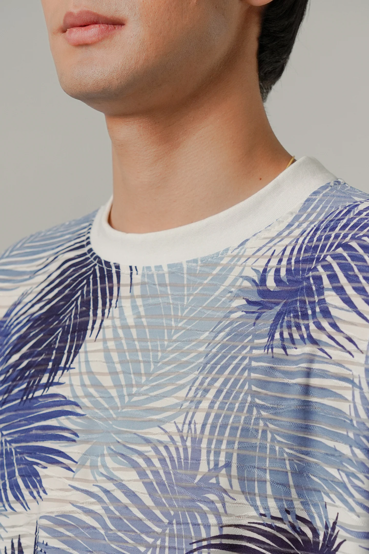 Colshirt Men's Blue Palm Print T-Shirt
